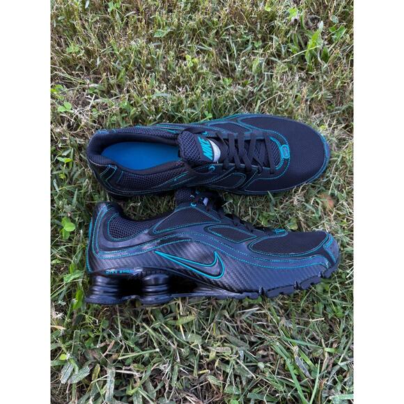 Nike Shox Turbo 9+ Black Glass Blue Men’s Running Shoes 366410-009 - Picture 1 of 8